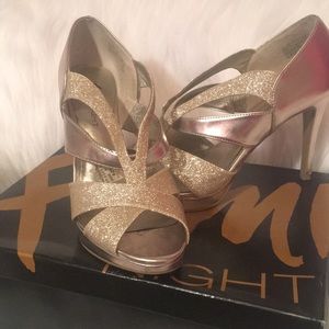 Gold Sparkly Strappy Heels